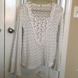 White Lace Bell-Sleeve Top